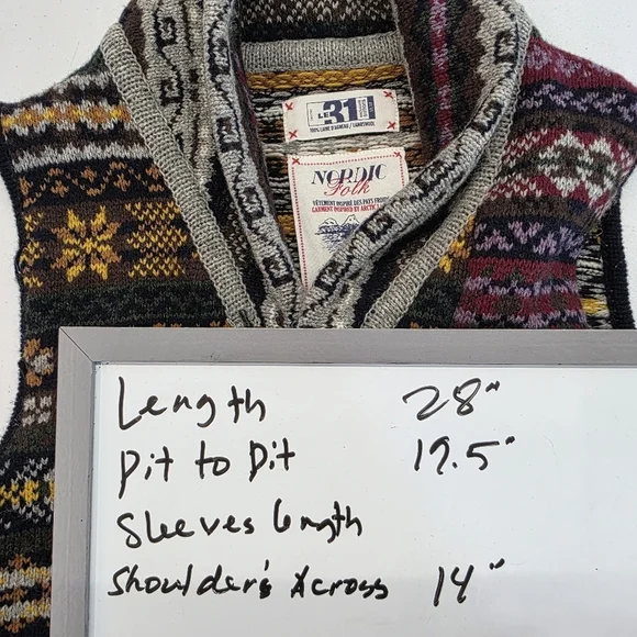 Le 31 Simons Nordic Folk tribal knit wool cardigan - Picture 10 of 10